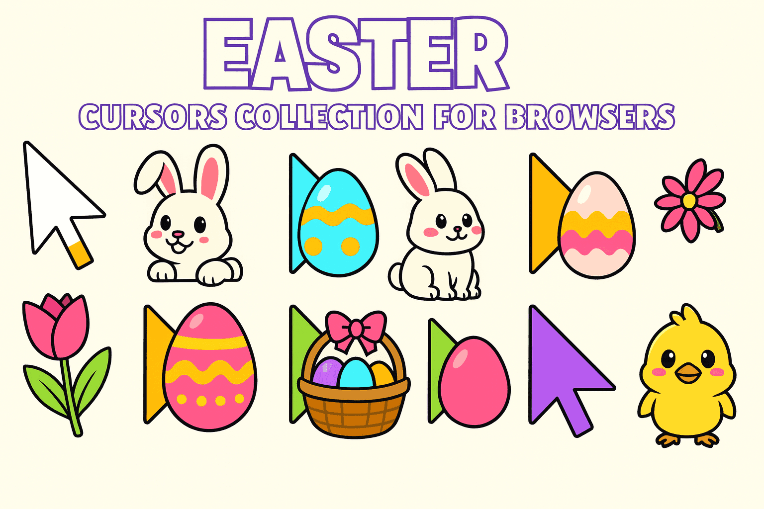 Images for the cursor collection: Easter Cursors Collection for Browsers