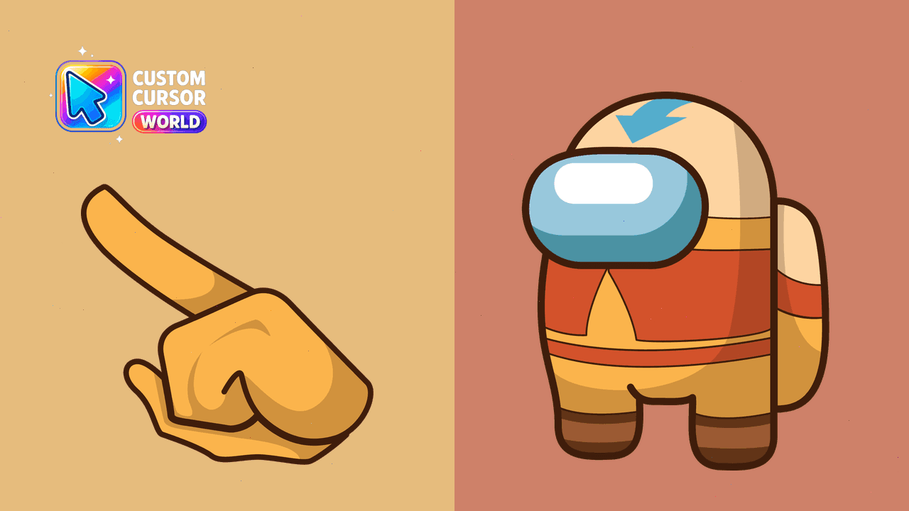 Прев'ю курсор-паку: Aang Among Us Avatar Custom Cursor Pack