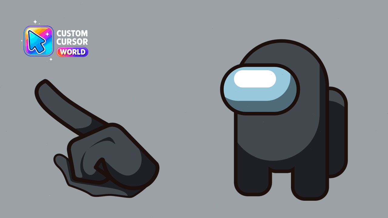 Прев'ю курсор-паку: Custom Cursor Pack - Black Among Us Character for Chrome & E