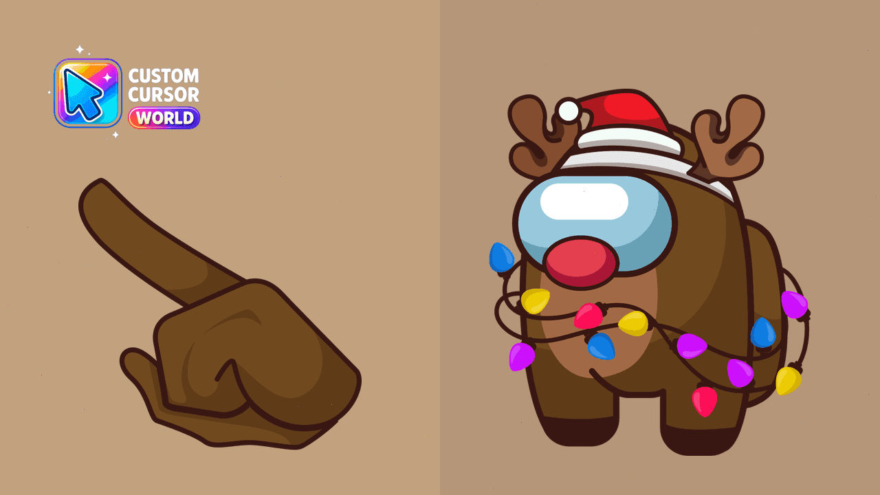 Прев'ю курсор-паку: Custom Cursor Pack - Among Us Christmas Deer Edition