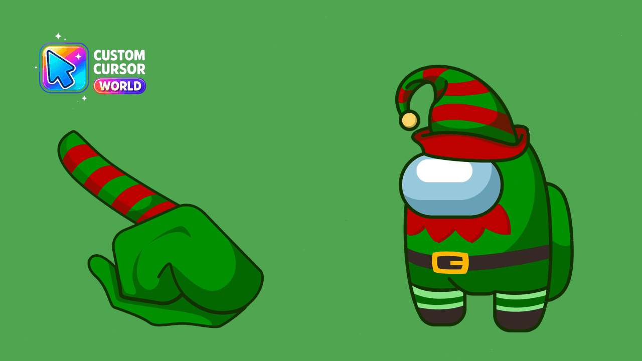Прев'ю курсор-паку: Among Us Elf Custom Cursor Pack for Chrome and Edge