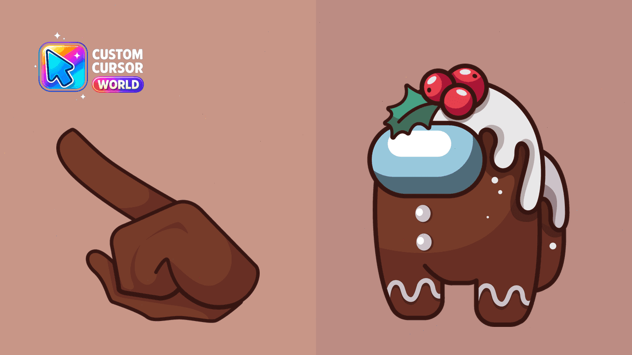 Прев'ю курсор-паку: Custom Cursor Pack - Among Us Gingerbread Theme