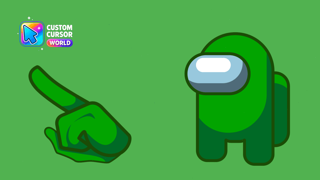 Прев'ю курсор-паку: Custom Cursor Pack - Among Us Green Character for Google Chr