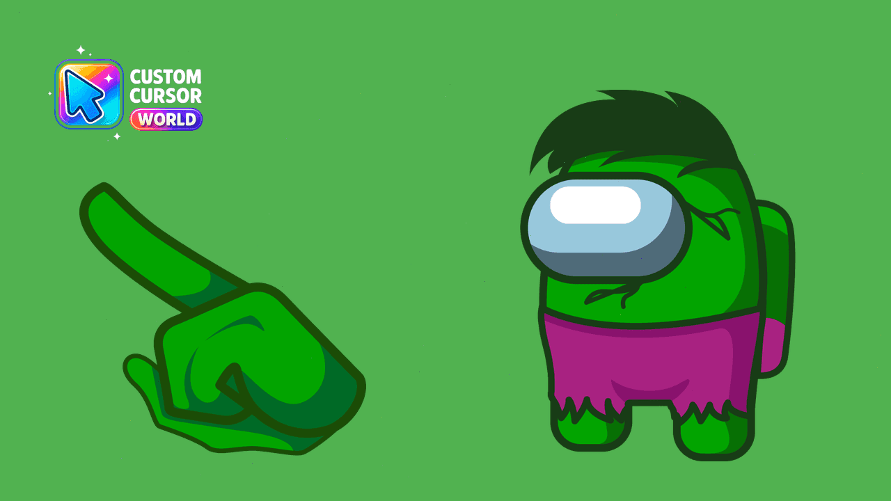 Прев'ю курсор-паку: Hulk Among Us Custom Cursor Pack for Chrome and Edge