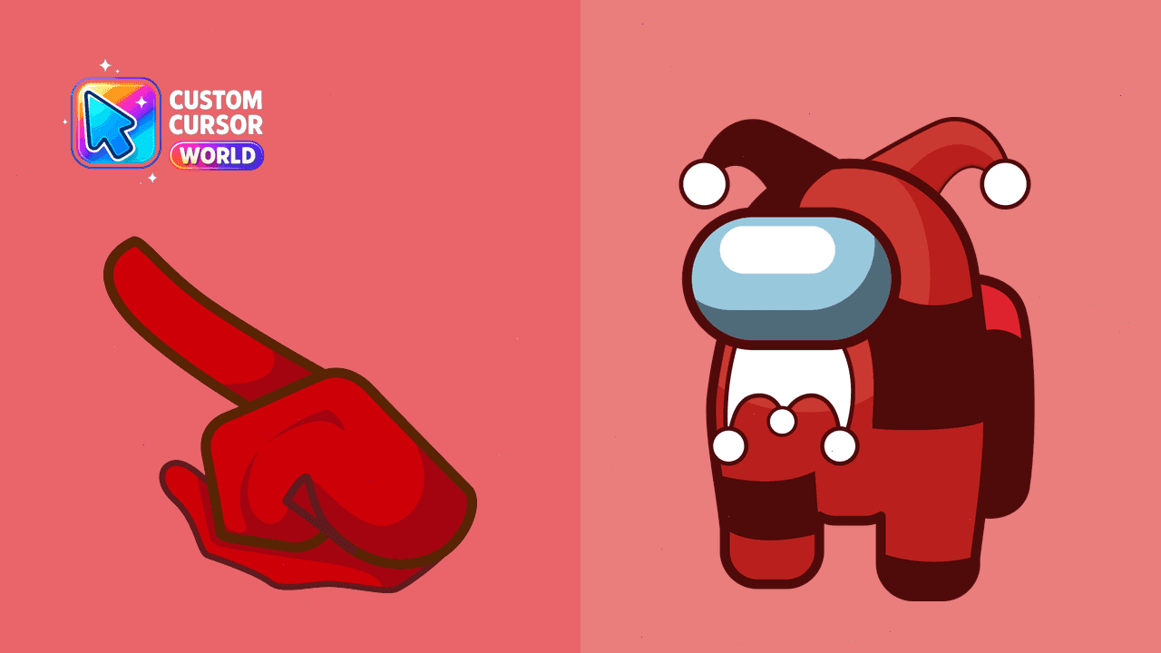 Прев'ю курсор-паку: Among Us Jester Custom Cursor Pack for Chrome