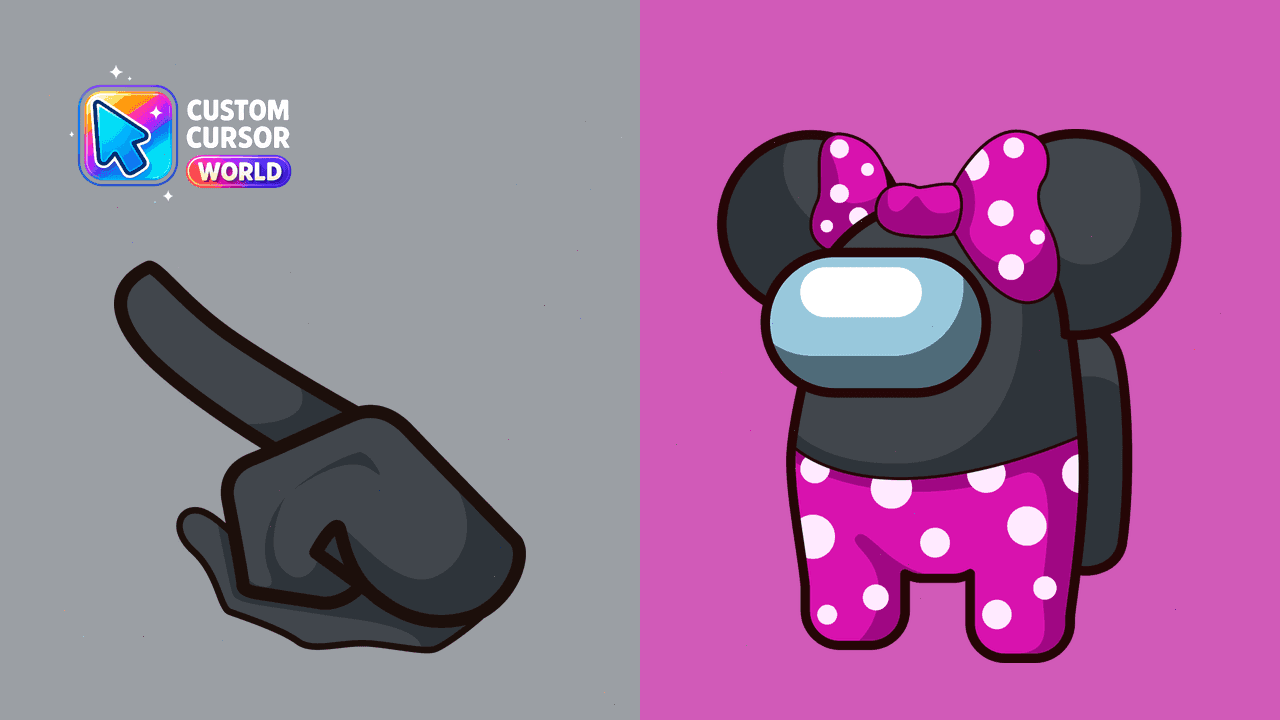 Прев'ю курсор-паку: Among Us Minnie Mouse Custom Cursor Pack