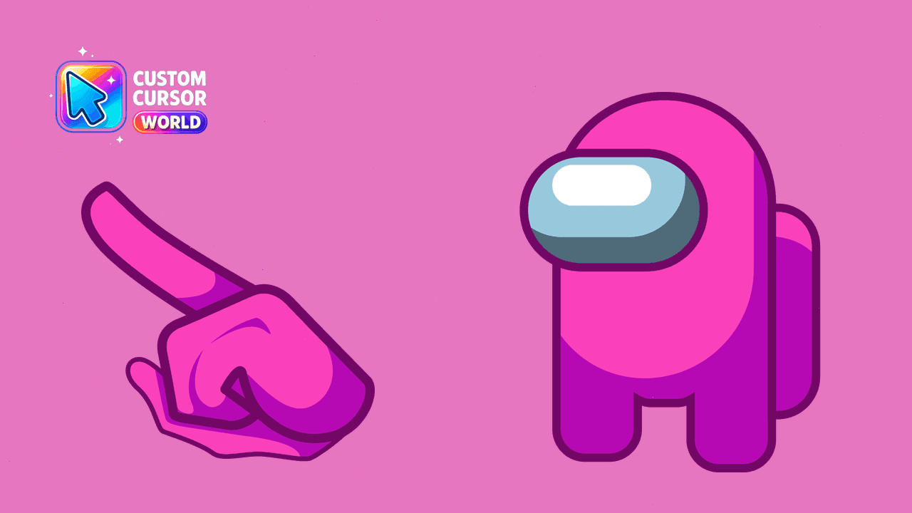 Прев'ю курсор-паку: Custom Cursor Pack for Among Us - Pink Character