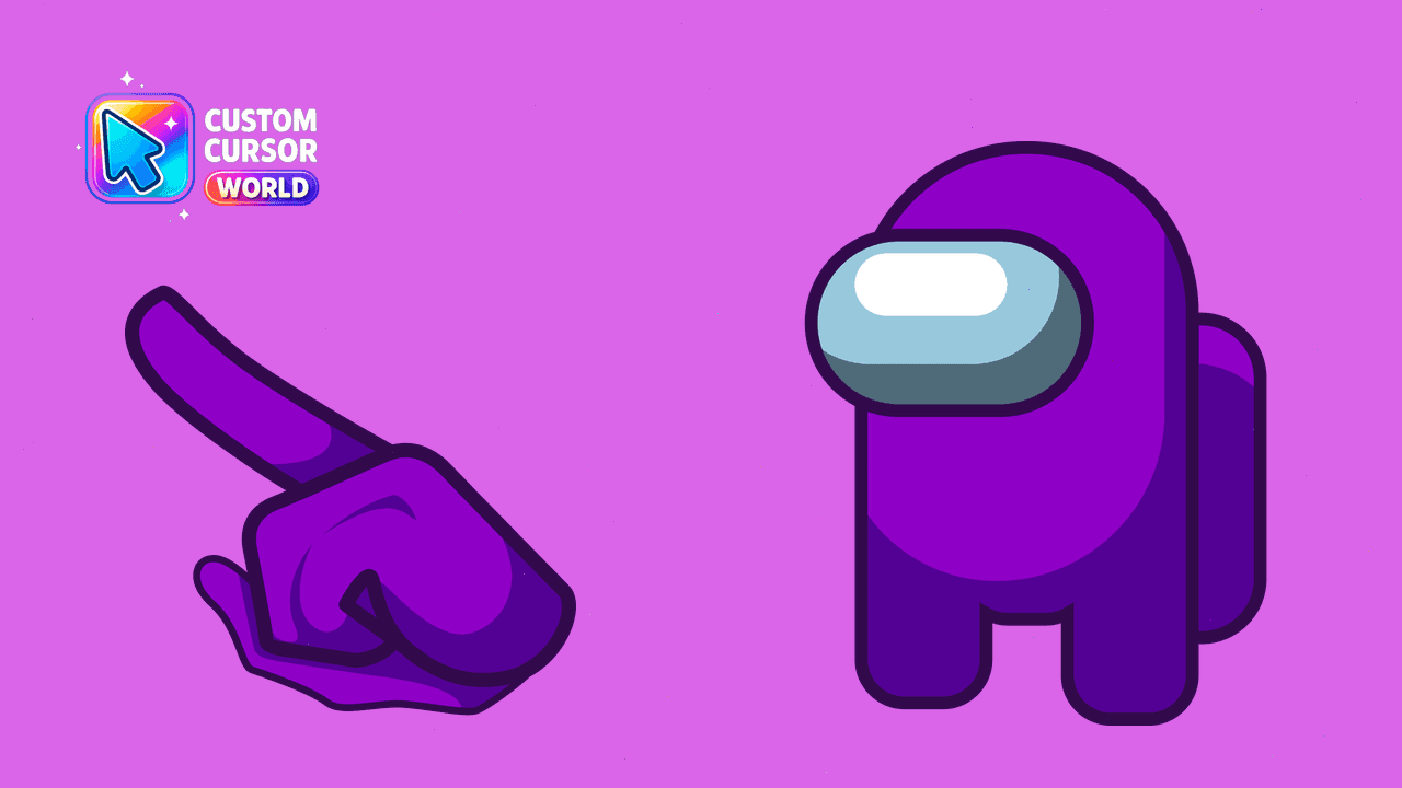 Прев'ю курсор-паку: Custom Cursor Pack - Among Us Purple Character