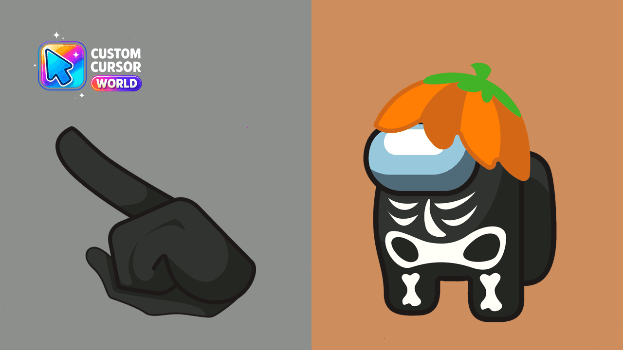 Прев'ю курсор-паку: Custom Cursor Pack for Halloween - Among Us Skeleton Charact