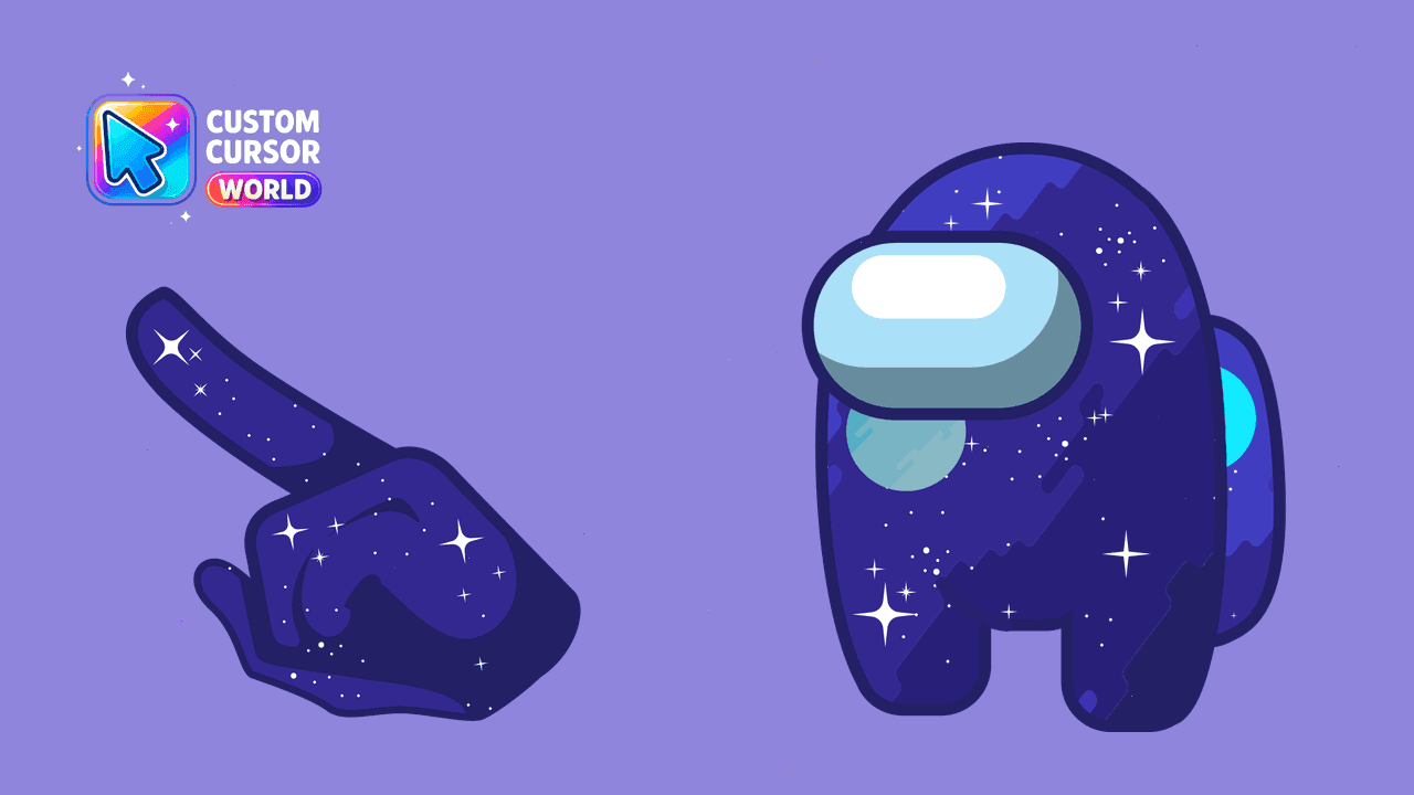 Прев'ю курсор-паку: Stylish Among Us Space Character Cursor Pack for Browsers