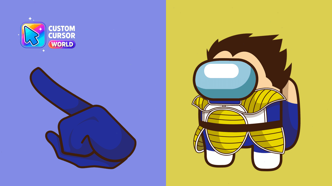 Прев'ю курсор-паку: Vegeta Cursor Pack - Among Us Custom Cursors for Chrome