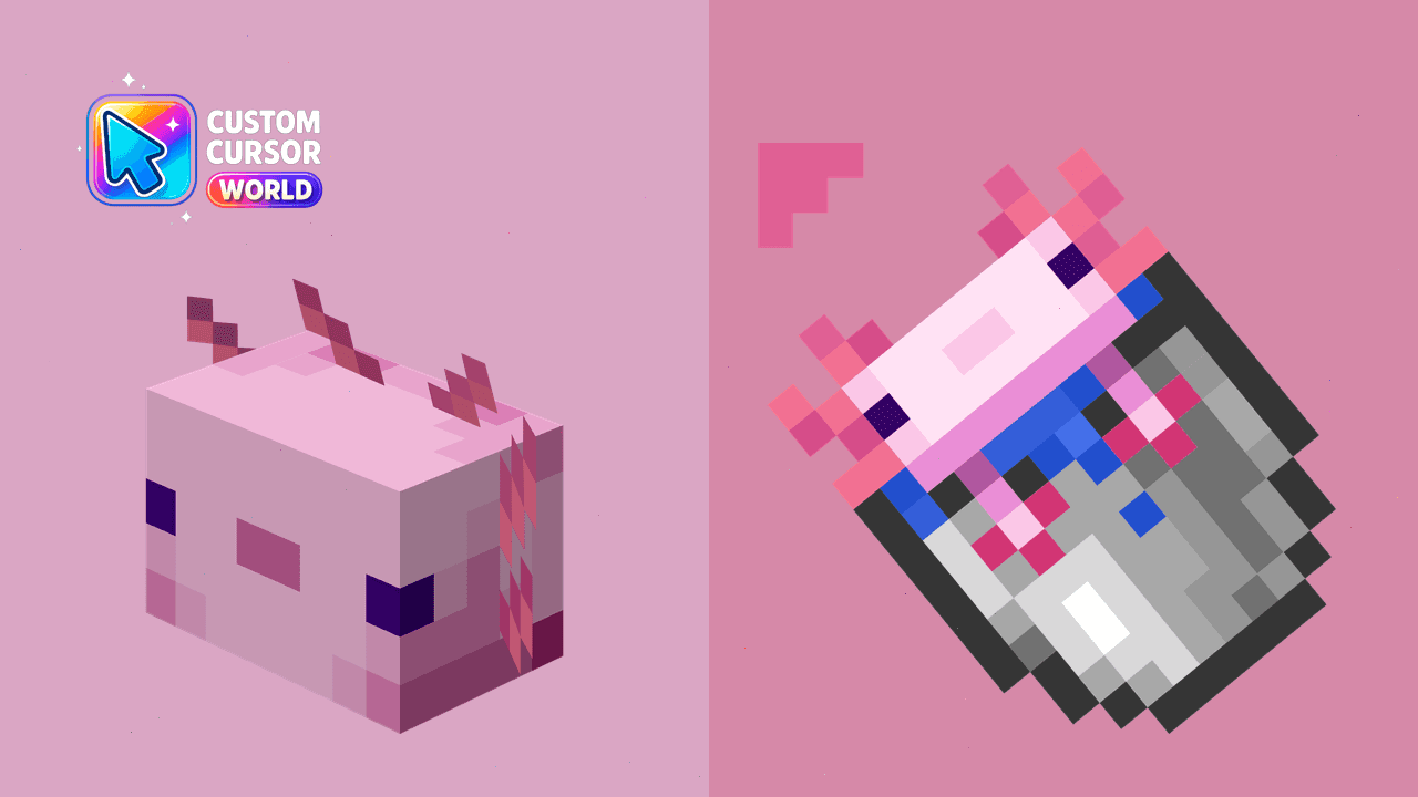 Прев'ю курсор-паку: Minecraft Axolotl Cursor Pack