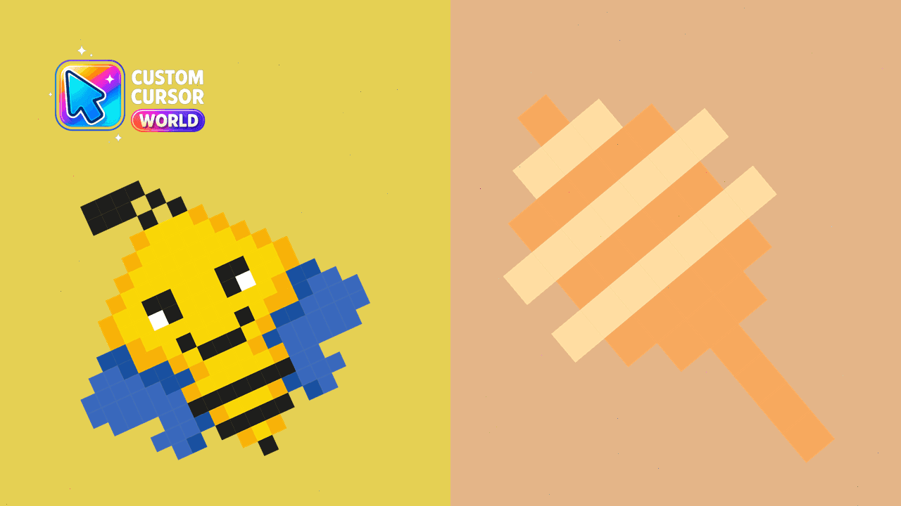Прев'ю курсор-паку: Custom Cursor Pack - Bee Pixel for Chrome & Edge