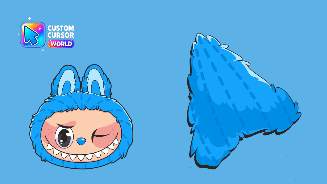 Прев'ю курсор-паку: Blue Labubu Custom Cursor for Chrome and Edge