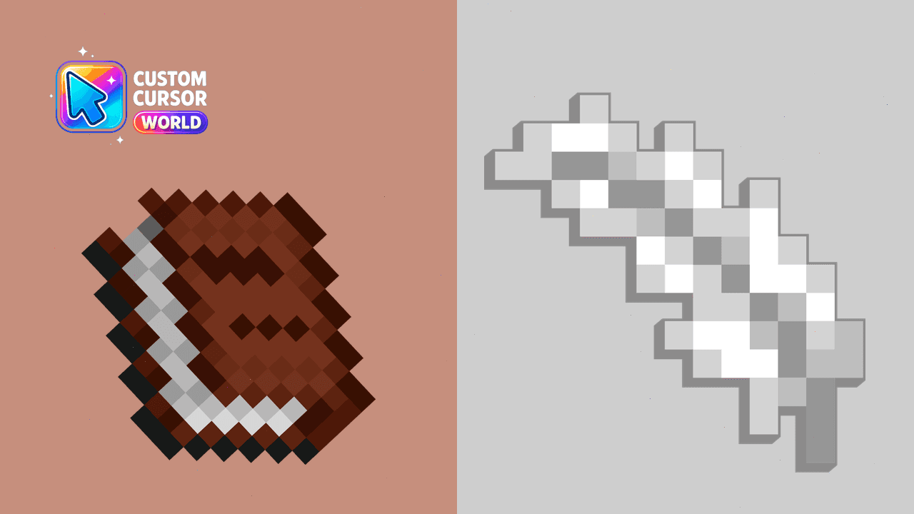 Прев'ю курсор-паку: Minecraft-Inspired Custom Cursor Pack