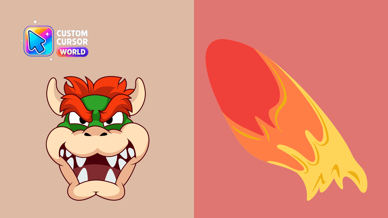 Прев'ю курсор-паку: Bowser Custom Cursor Pack for Gaming Enthusiasts