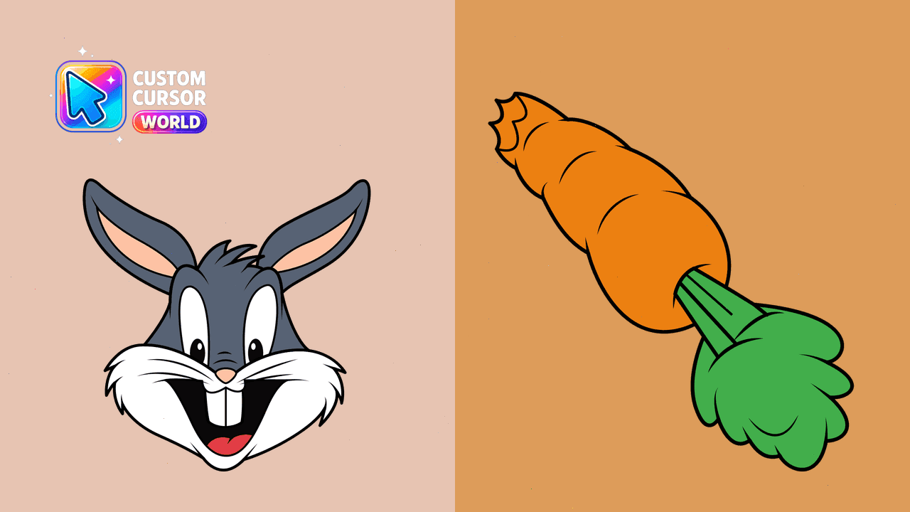 Прев'ю курсор-паку: Bugs Bunny Custom Cursor Pack for Chrome and Edge