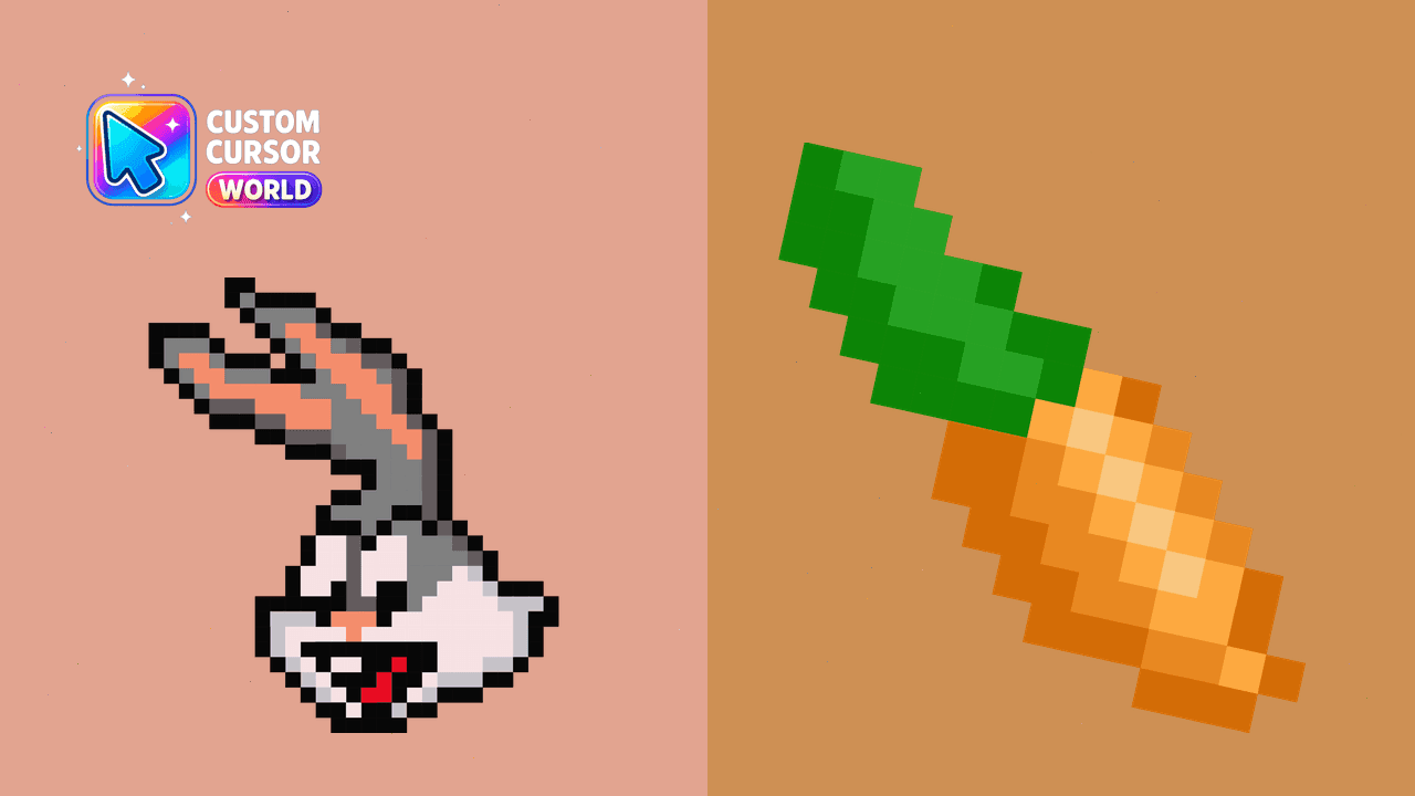 Прев'ю курсор-паку: Bugs Bunny Pixel Cursor Pack
