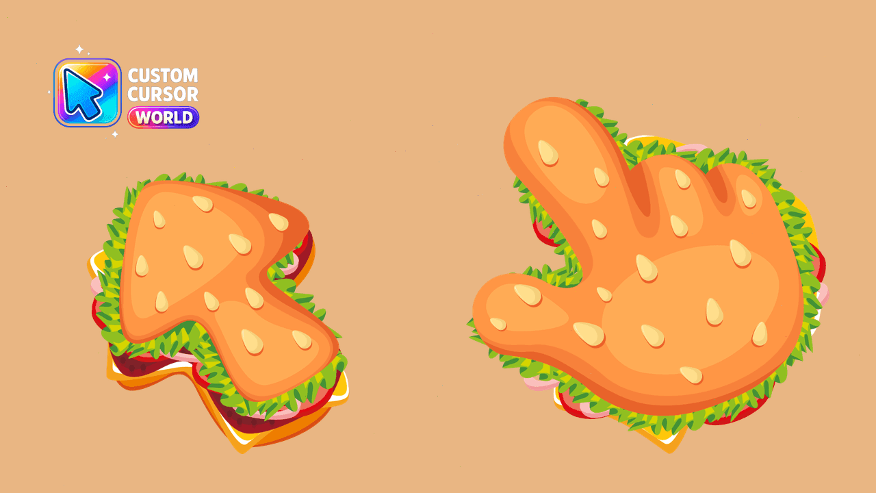 Прев'ю курсор-паку: Burger Texture Custom Cursor Pack