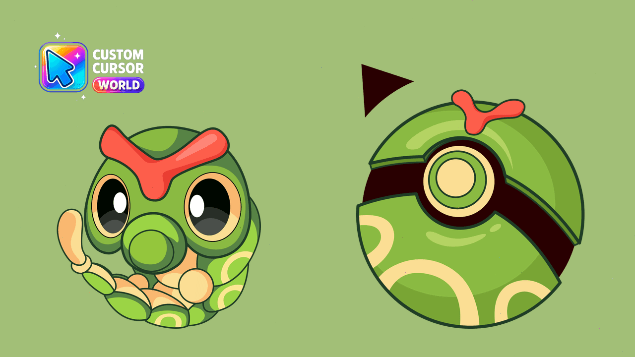 Прев'ю курсор-паку: Caterpie Custom Cursor Pack for Windows and Chrome
