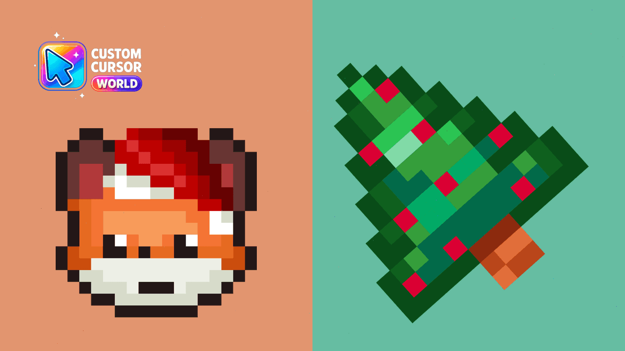 Прев'ю курсор-паку: Pixel Christmas Fox Custom Cursor Pack