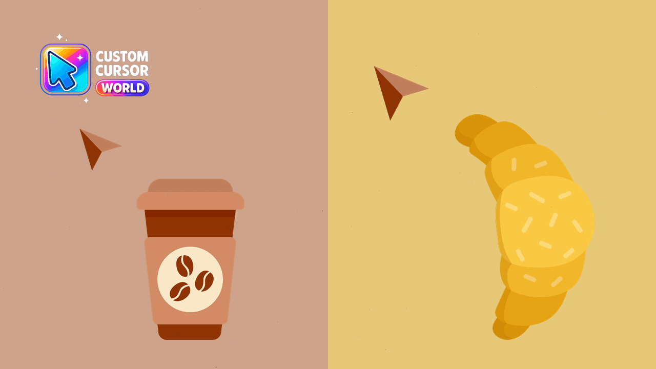 Прев'ю курсор-паку: Custom Coffee & Croissant Mouse Cursor Pack