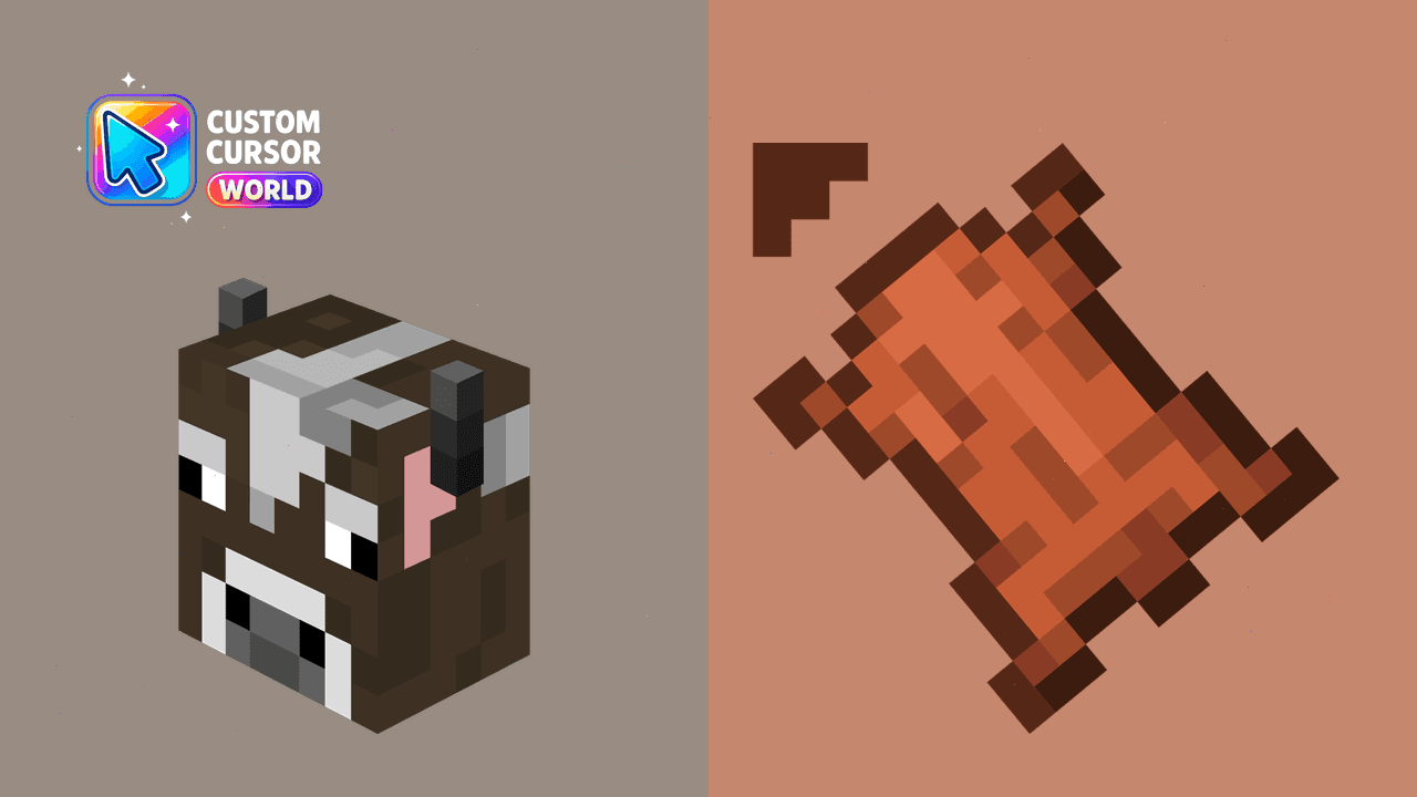 Прев'ю курсор-паку: Minecraft Cow Cursor Pack