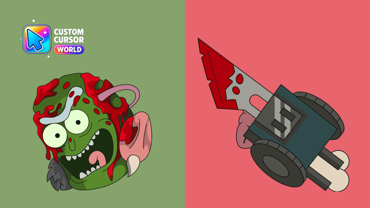Прев'ю курсор-паку: Insane Pickle Rick Custom Cursor Pack for Halloween
