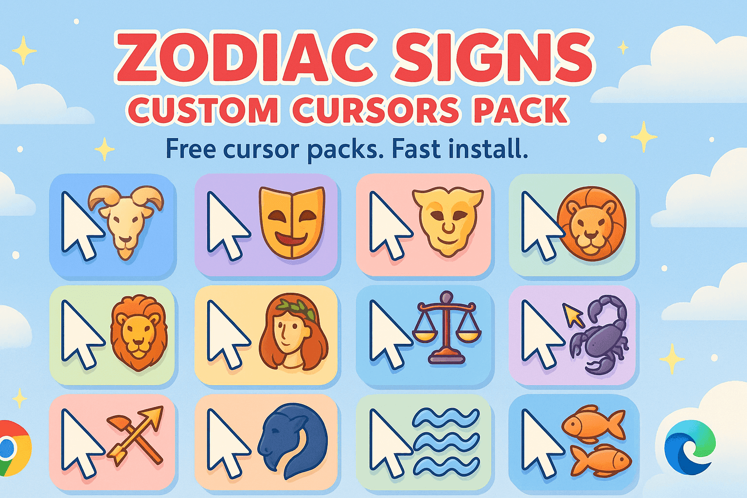 Images for the cursor collection: Astrological Zodiac Signs Custom Cursors