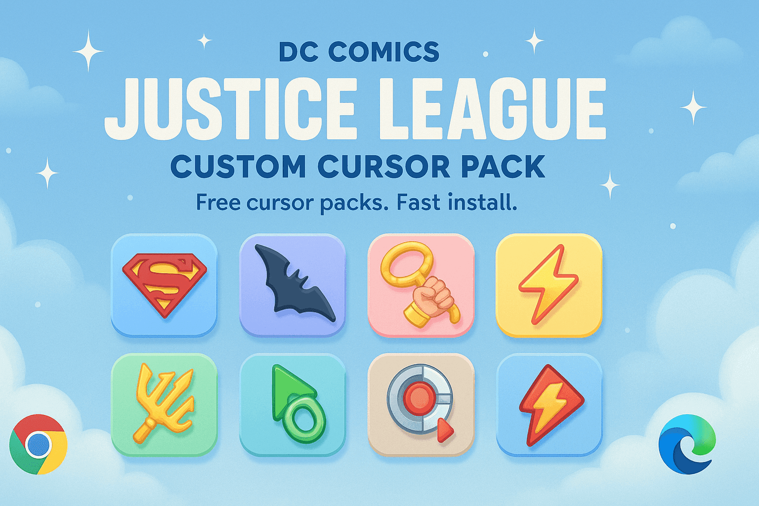 Images for the cursor collection: DC Comics Justice League Custom Cursor Pack for Chrome & Edg