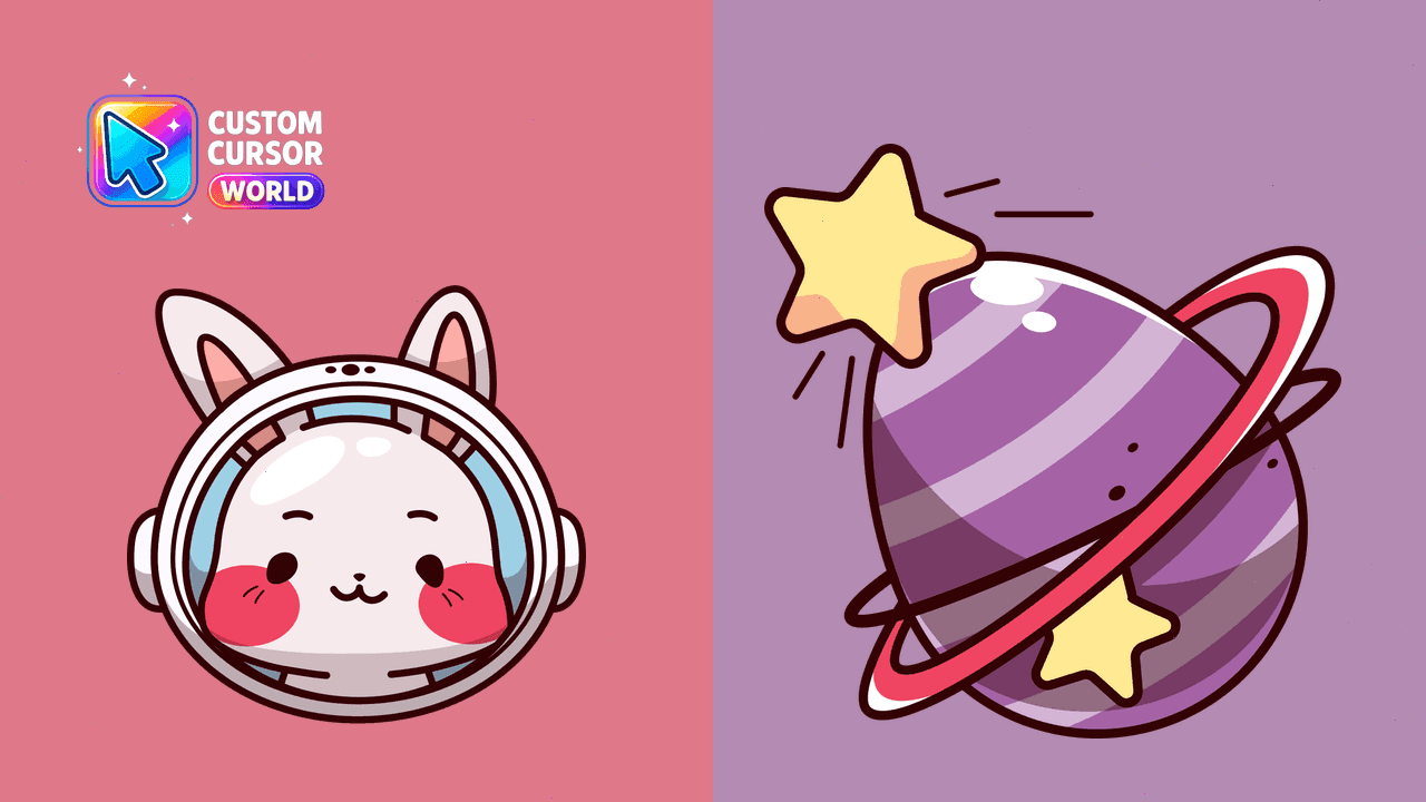 Прев'ю курсор-паку: Easter Cursor Pack - Bunny Astronaut
