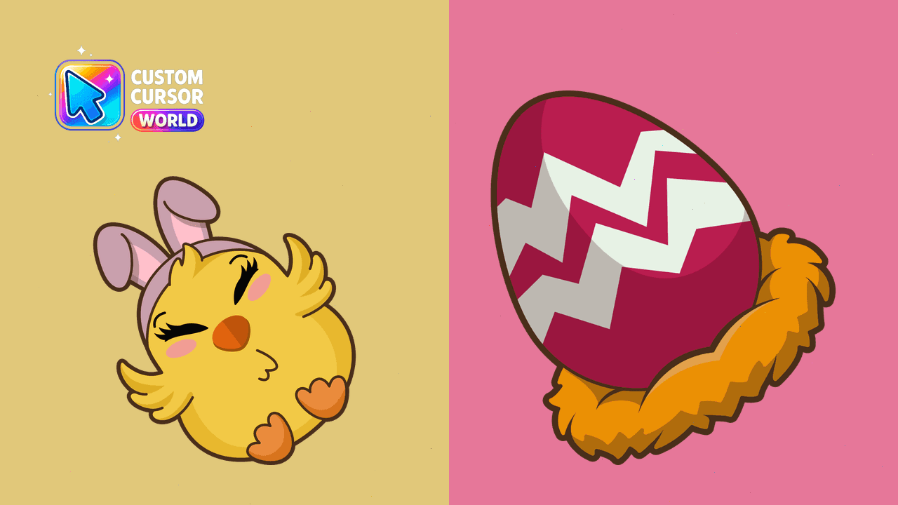 Прев'ю курсор-паку: Easter Chick Custom Cursor Pack for Chrome and Edge