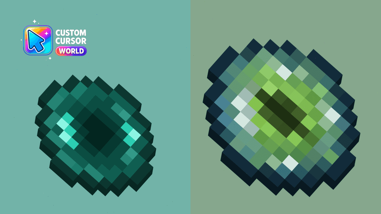 Прев'ю курсор-паку: Minecraft-Inspired Custom Cursor Pack - Ender Pearl & Eye of