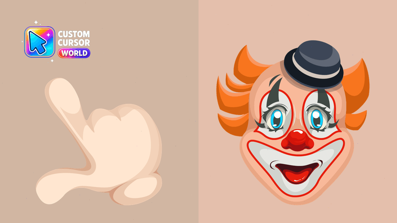 Прев'ю курсор-паку: Comical Clown Custom Mouse Cursor