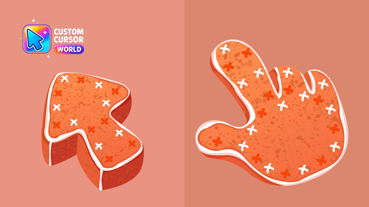 Прев'ю курсор-паку: Gingerbread Cursor Pack - Adorable Custom Cursors