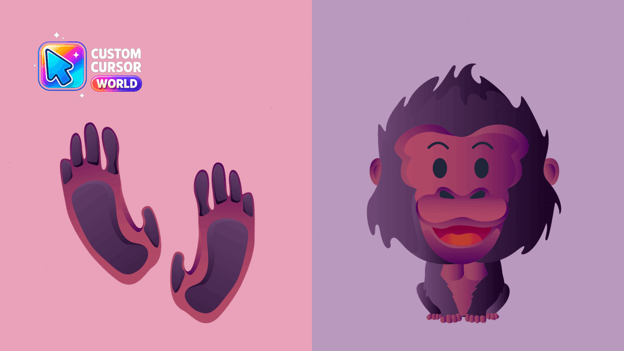 Прев'ю курсор-паку: Happy Gorilla Custom Cursor Pack