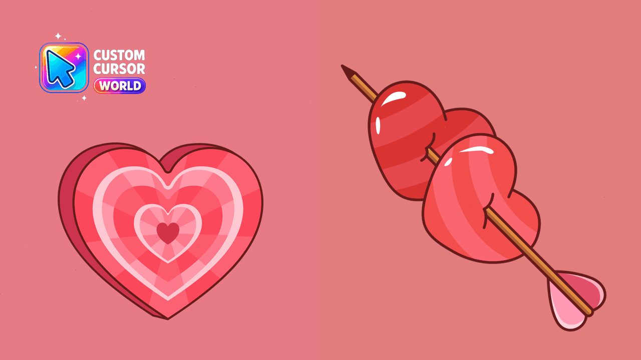Прев'ю курсор-паку: Cute Heart Target Cursor Pack