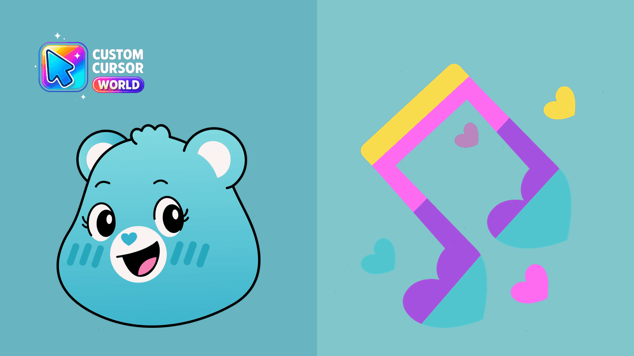 Прев'ю курсор-паку: Heartsong Bear Custom Cursor Pack