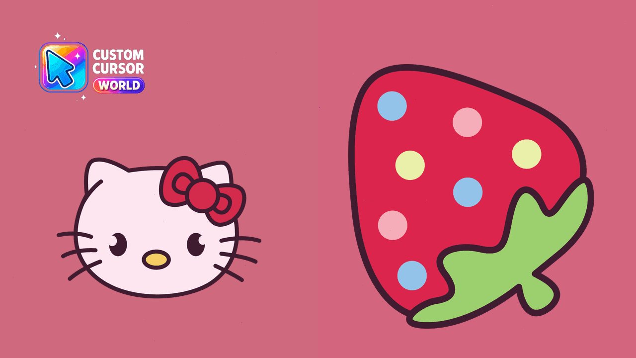 Прев'ю курсор-паку: Custom Cursor - Hello Kitty & Strawberry Pack