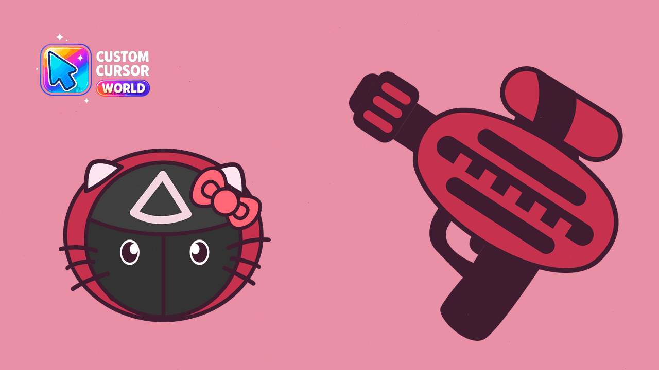 Прев'ю курсор-паку: Custom Cursor Pack - Hello Kitty Squid Game Soldier