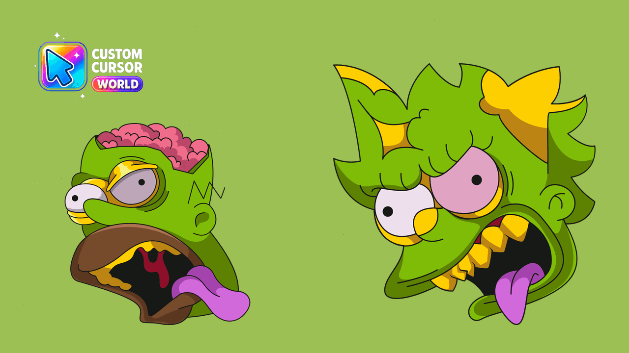Прев'ю курсор-паку: Zombified Homer & Lisa Custom Cursor Pack