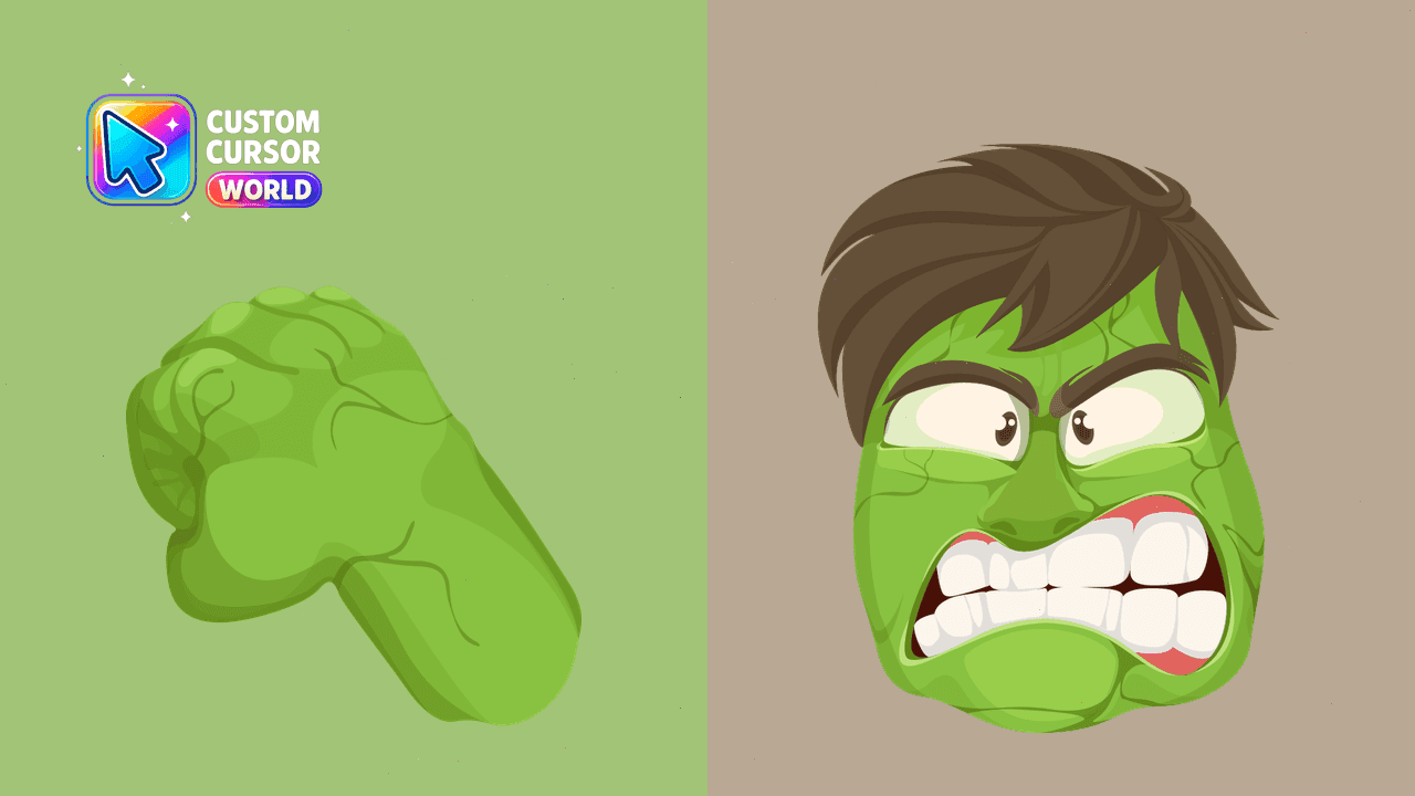 Прев'ю курсор-паку: Hulk Custom Cursor Pack for Chrome & Edge