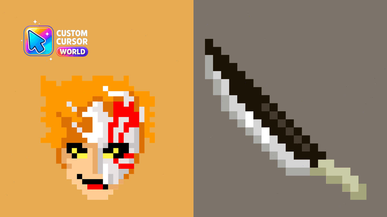 Прев'ю курсор-паку: Ichigo Kurosaki Cute Pixel Custom Cursor Pack