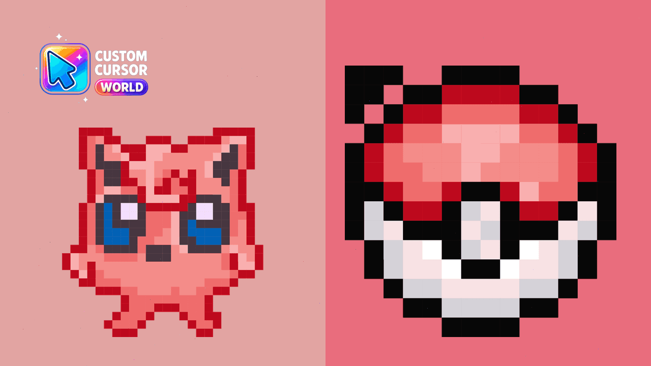 Прев'ю курсор-паку: Jigglypuff Pixel Custom Cursor Pack for Chrome