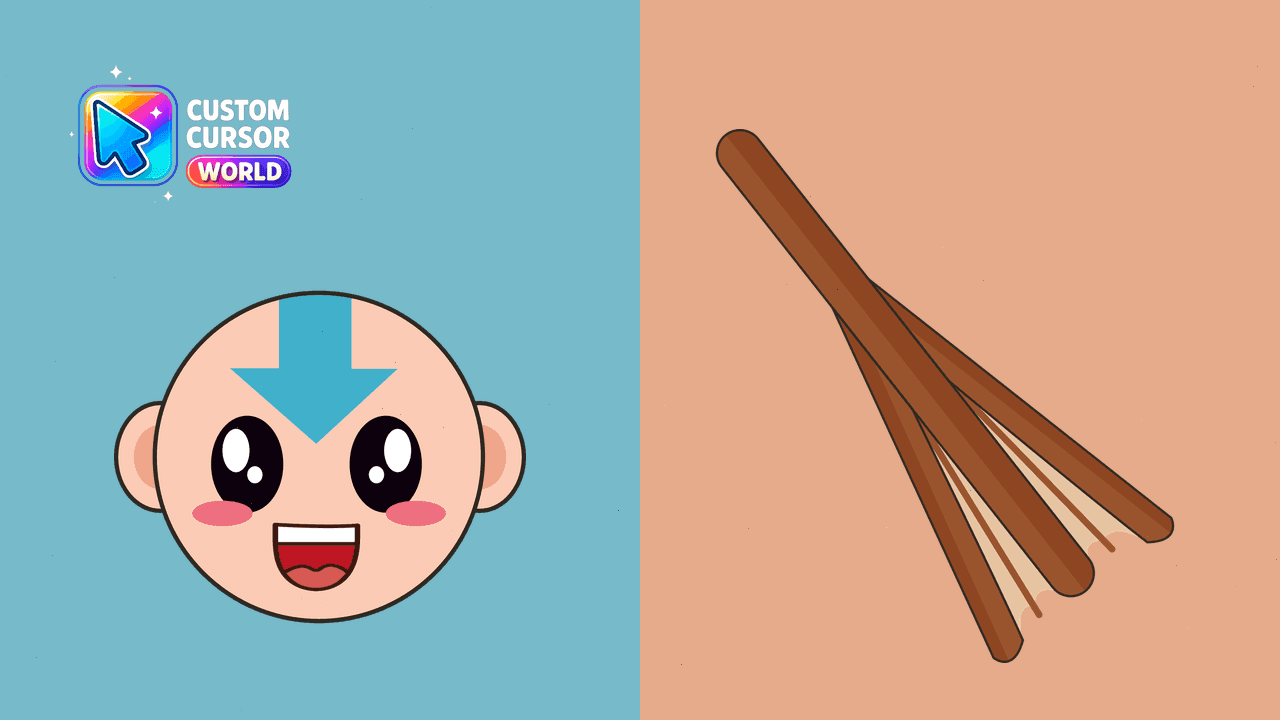 Прев'ю курсор-паку: Kawaii Aang Cursor Pack for Chrome & Edge