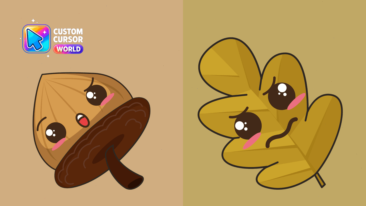 Прев'ю курсор-паку: Kawaii Acorn Custom Cursor Pack