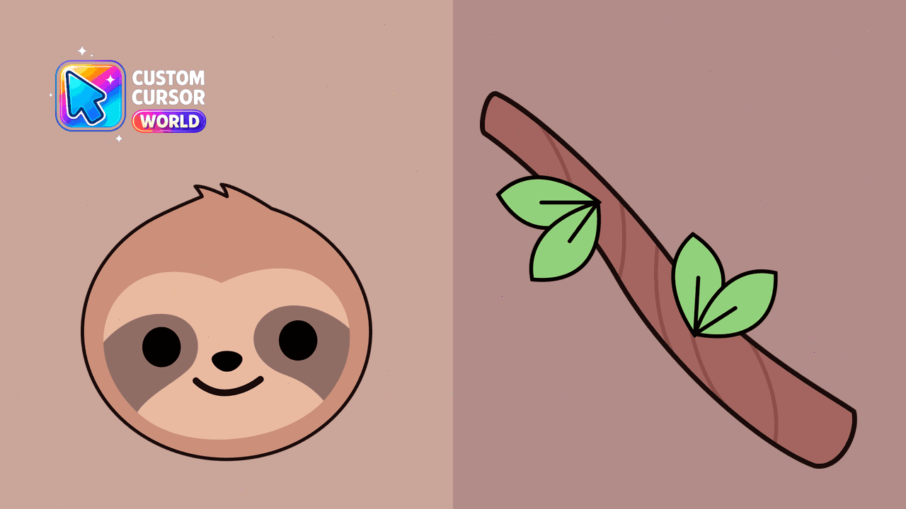 Прев'ю курсор-паку: Kawaii Baby Sloth Cursor Pack