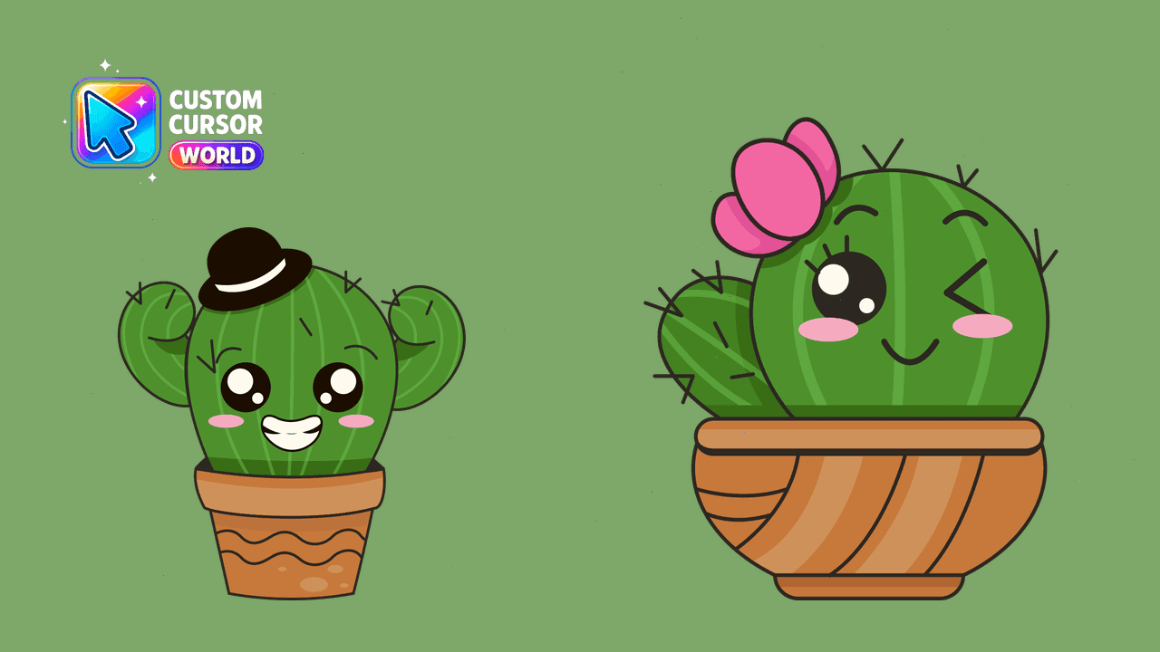Прев'ю курсор-паку: Custom Kawaii Cactus Cursor Pack