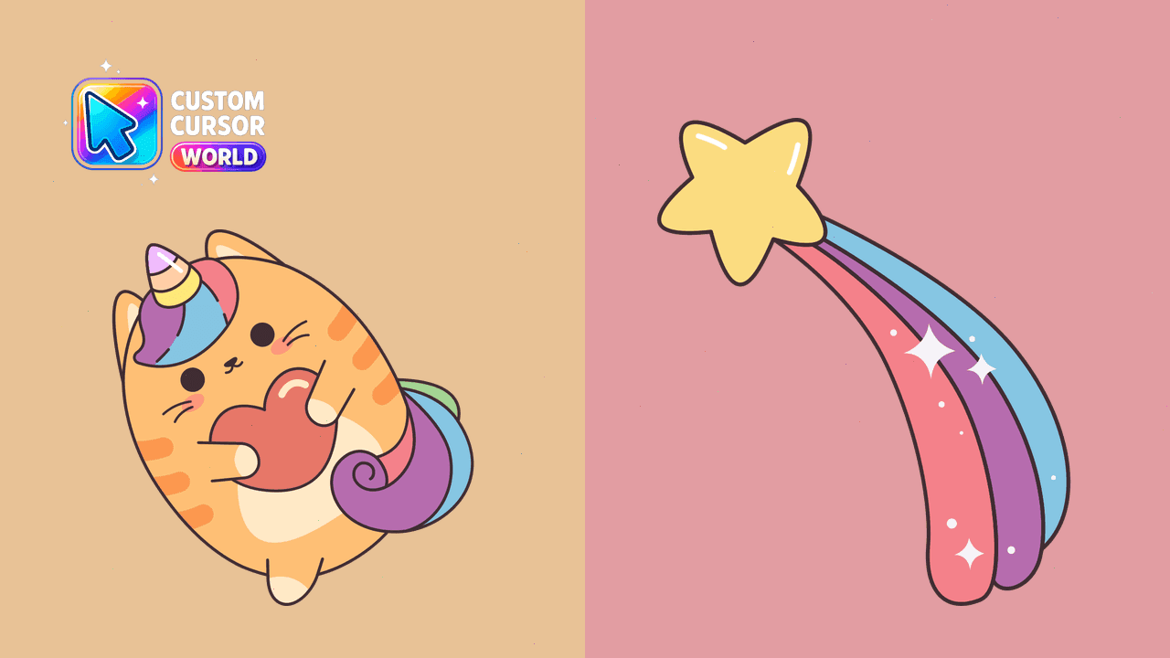 Прев'ю курсор-паку: Kawaii Cat Unicorn Custom Cursor Pack
