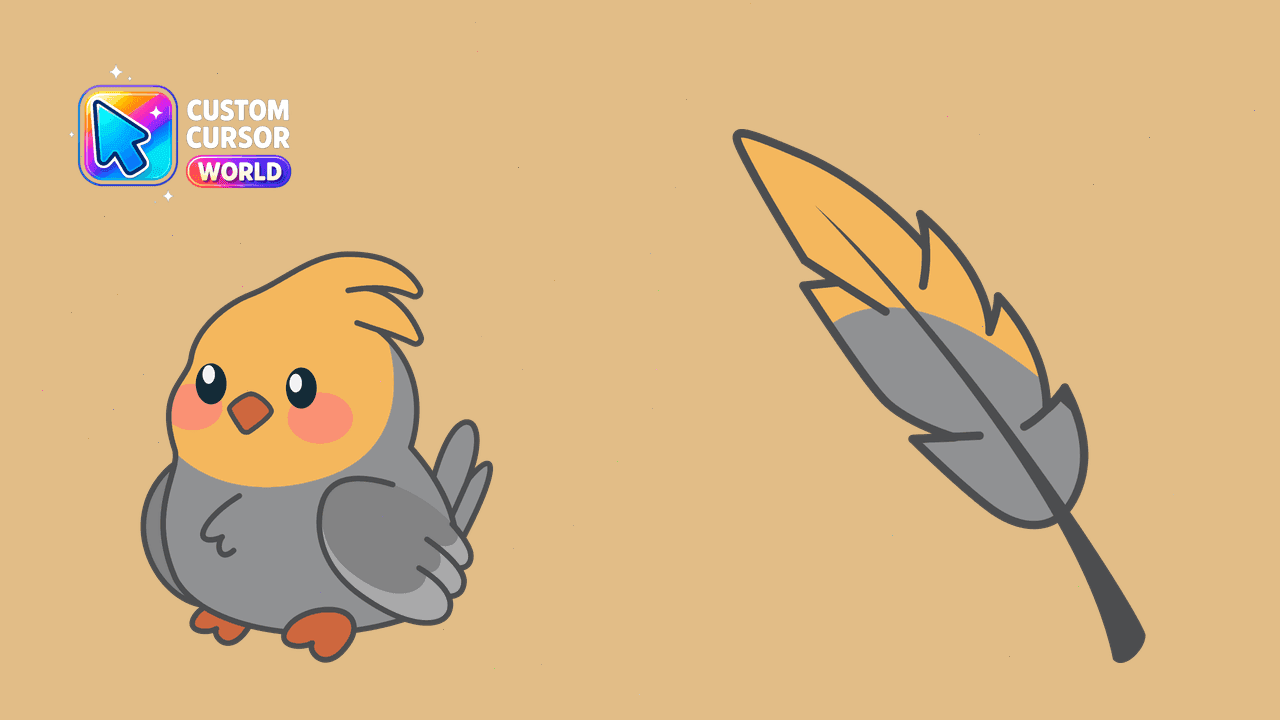 Прев'ю курсор-паку: Kawaii Cockatiel Custom Cursor Pack